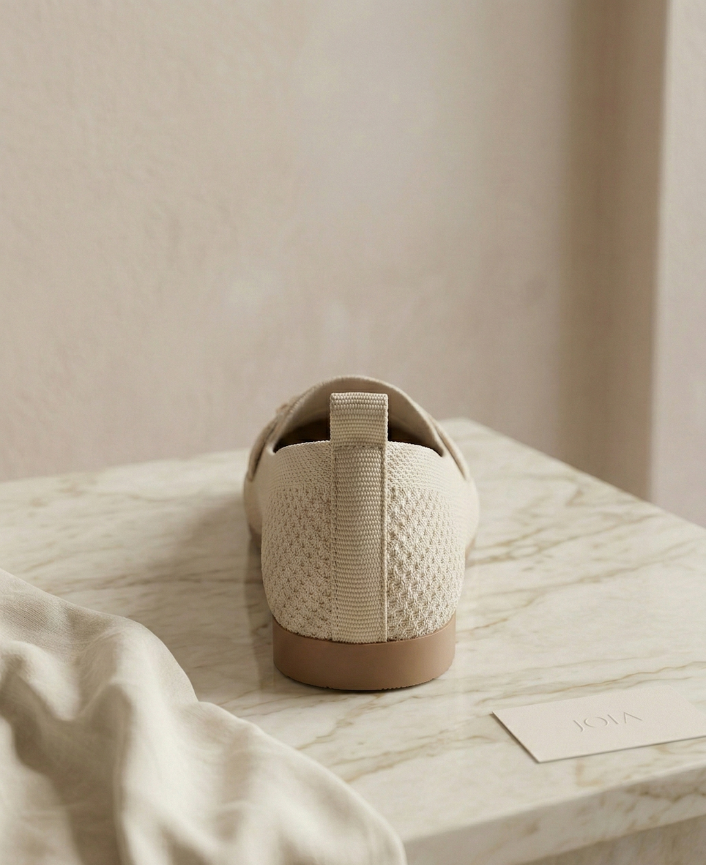 Mocassin Femme Maille Ivoire - Modèle Pure avec Mors Doré Chic